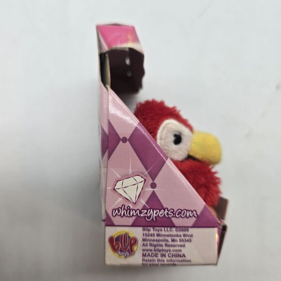Whimzy Pets Paco Parrot Red Plush Bird Mini 3" 2009 Macaw Toy Stuffed Animal - Picture 4 of 7